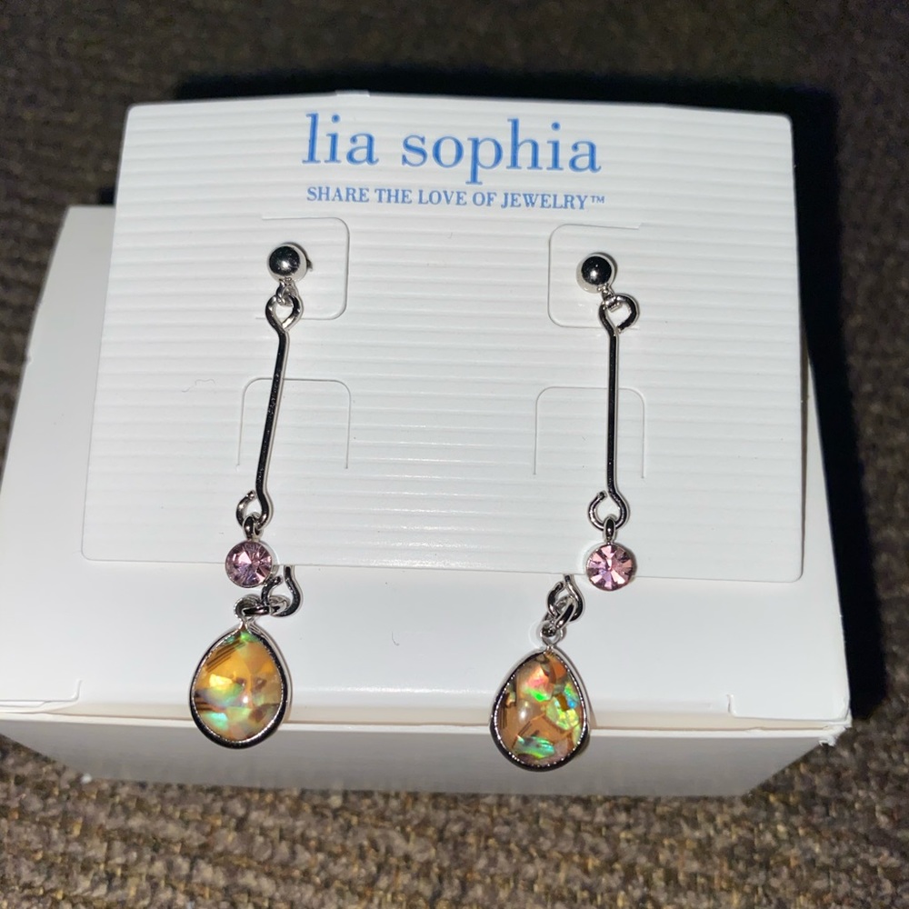 Lia Sophia abalone drop/dangle earrings